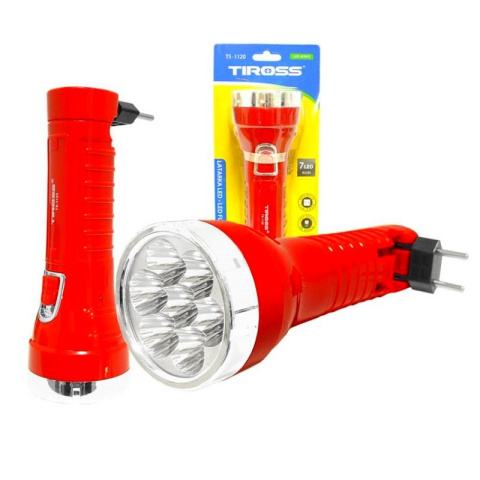 Latarka ręczna 7 LED TIROSS TS-1120 ładowana do gniazdka Latarka ręczna 7 LED TIROSS TS-1120 ładowana do gniazdka