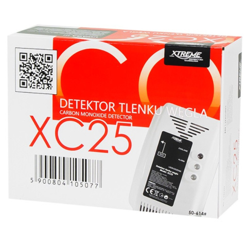 XTREME XC25 czujnik tlenku węgla czadu detektor CO zasilany do gniazdka 230V