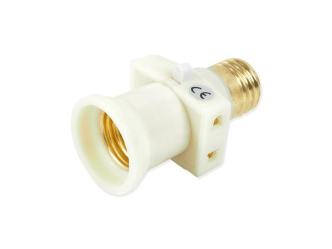 Adapter rozgałęźnik żarówki E27, złodziejka, biała Adapter rozgałęźnik żarówki E27, złodziejka, biała
