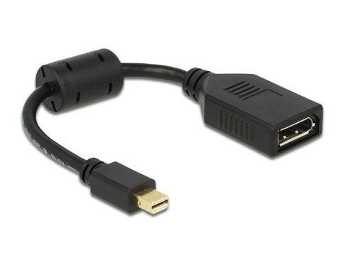 ADAPTER DISPLAYPORT MINI(M) 1.2->DISPLAYPORT(F) NA KABLU 15CM CZARNY DELOCK