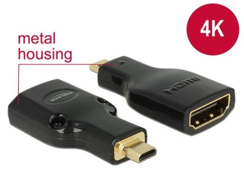ADAPTER HDMI(F)->HDMI MICRO(M) 4K 60HZ CZARNY DELOCK ADAPTER HDMI(F)->HDMI MICRO(M) 4K 60HZ CZARNY DELOCK