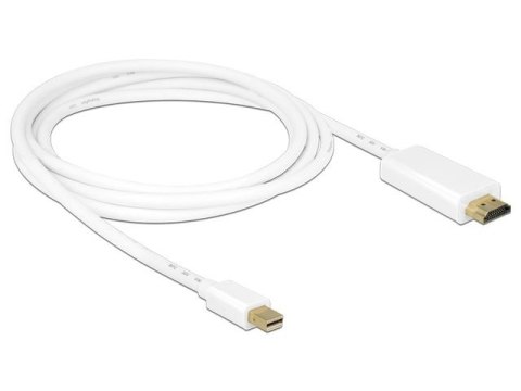 KABEL DISPLAYPORT MINI(M) V1.1A->HDMI(M) 2M BIAŁY GOLD DELOCK