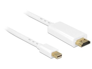 KABEL DISPLAYPORT MINI(M) V1.1A->HDMI(M) 2M BIAŁY GOLD DELOCK