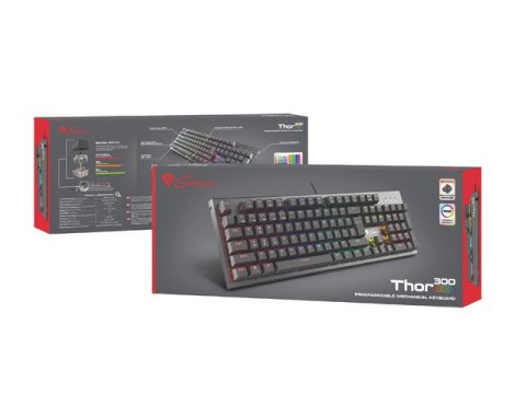 KLAWIATURA DLA GRACZY GENESIS THOR 300 RGB US LAYOUT MECHANICZNA PODŚWIETLENIE RGB BROWN SWITCH OPRO