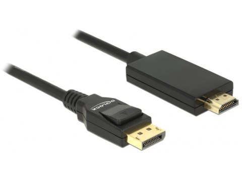 KABEL DISPLAYPORT(M) V1.2A->HDMI(M) 2M 4K CZARNY DELOCK KABEL DISPLAYPORT(M) V1.2A->HDMI(M) 2M 4K CZARNY DELOCK