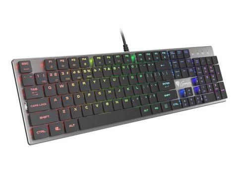 KLAWIATURA DLA GRACZY GENESIS THOR 420 RGB US MECHANICZNA PODŚWIETLENIE RGB SLIM BLUE GAMINGOWA