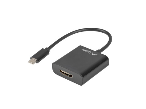 Lanberg Adapter USB-C(M) 3.1->HDMI(F) na przewodze 15cm czarny