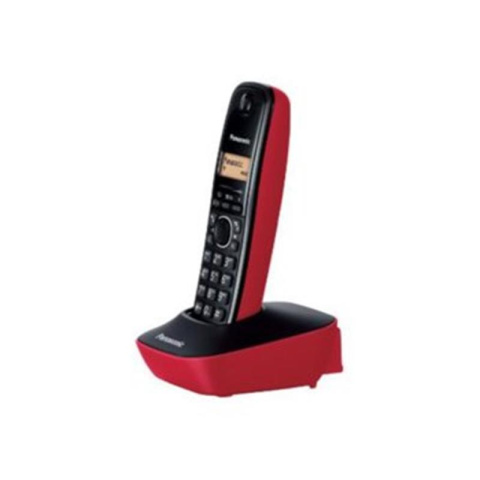 Panasonic KX-TG1611PDR telefon stacjonarny ze słuchawką bezprzewodową, czerwony