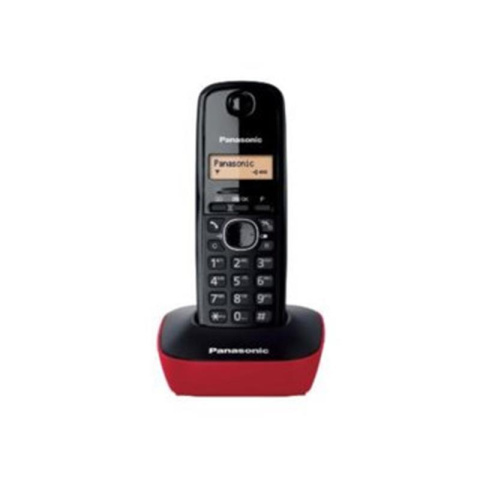 Panasonic KX-TG1611PDR telefon stacjonarny ze słuchawką bezprzewodową, czerwony
