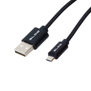 Blow Premium Series przewód USB 2.0, kabel USB typ A - micro USB oplot 1,5m czarny HQ