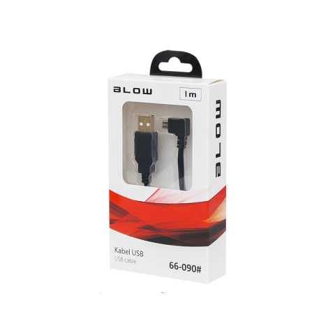 Blow kabel USB wtyk A - wtyk micro USB, kątowy 1M